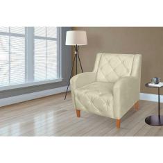 Kit 02 Poltronas Decorativa Munique 01 Lugar Suede Bege