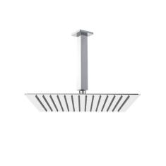 Chuveiro Ducha Slim Quadrado Metal 20x20cm Com Braço De Teto
