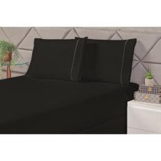 Jogo de Cama Laura QUEEN - PRETO - MR Enxovais