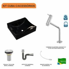 Kit Cuba Q440 Torneira Pratika Metal e Válvula 1 Pol. Sifão