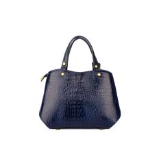 Bolsa baú pequena de couro croco Megan