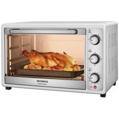 Forno Elétrico de Bancada Mondial Multifuncional 52L Branco e Prata Gr