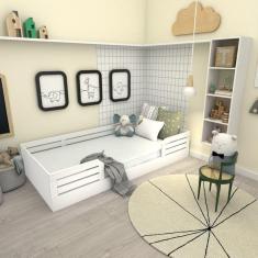 Cama Infantil Montessoriana Solteiro Lua Yescasa Branco