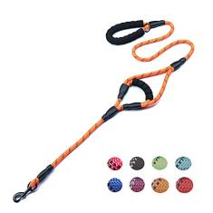 Love Dream Coleira para cães de 1,8 m de comprimento com 2 alças acolchoadas confortáveis, fios reflexivos, alças duplas para controle de segurança, coleira de treinamento de cães para cães pequenos,