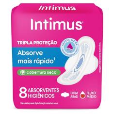 Absorvente Intimus Tripla Proteção Seca com Abas - 8 unidades