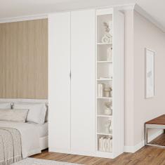 Guarda Roupa Modulado 2 Portas 3 Peças Hera Cabecasa Branco Geada Cinza