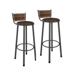 Kit 2 Banquetas De Aço Para Cozinha Bete Prata-marrom