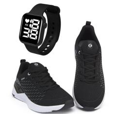 Kit Tênis Esportivo It Shoes Masculino + Relógio Digital-Masculino
