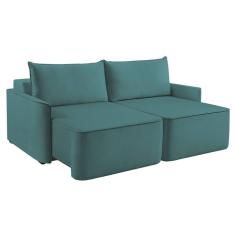Sofá 3 Lugares Retrátil Moon Linho Verde 220 cm