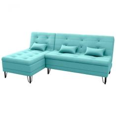 Sofá Cama Com Chaise 3 Lugares 2,00 Mts Nice Matrix Verde
