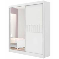 Guarda Roupa Athenas Ripado Solteiro 2 Portas 3 Gavetas D Doro Cor Branco