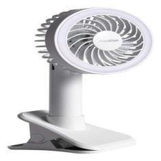 Ventilador De Mesa Bateria Usb Com Led 5w 3 Velocidades 10cm