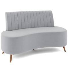 Sofá Chaise Living 2 Lugares 135cm Para Sala Cayman K01 Veludo Cinza -