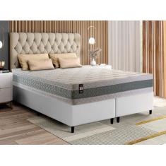 Conjunto Cama Box Espuma Oxford Verde Queen 158x198x67 - King House