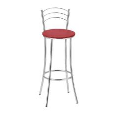 Kit 2 Banquetas Cromadas BC26A de Metal e Assento Espuma D15 Treparoni