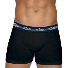 Cueca Zorba Boxer 702 100% Algodão Plus Size, Preto, XGG