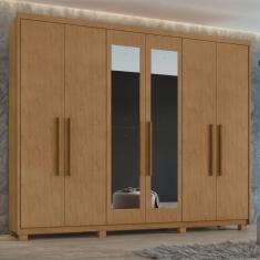 Guarda-roupa 6 Portas 5 Gavetas Áries com Espelho e com Pés