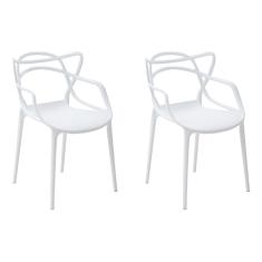 Kit 2 Cadeiras Decorativas Sala e Cozinha Feliti pp Branca