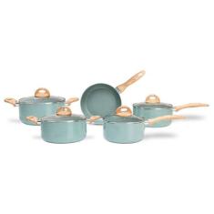 Jogo de Panelas Brinox Antiaderente Ceramic Life 5 Peças Botanika com 