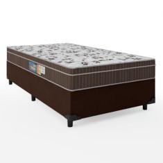 Cama Box Solteiro Colchão Espuma Orthoface Polar 88x188x63cm Marrom - 