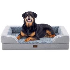 Casa Paw Camas ortopédicas para cães de tamanho extra grande, cama impermeável de espuma viscoelástica XXL para animais de estimação, 122 x 76 cm, fundo antiderrapante e sofá-cama de espuma de ovo com