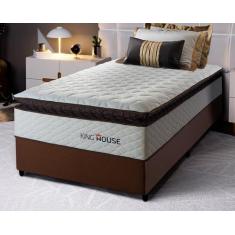 Conjunto Cama Box Espuma San Diego Branco Solteiro 96x203x67 - King Ho