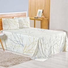 Jogo De Lençol Lidian Queen 3 Peças Hiperpercal Estampado 180 Fios - Gallys - 100% Poliéster