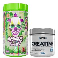 Kit Pré Treino Insane Clown 350g Demons Lab + Creatina Pura Alpex 150g-Unissex