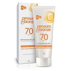 Protetor Solar Facial Diario, Loção 50 g, FPS70, Cenoura e Bronze