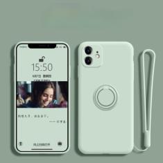 Capa de suporte de anel magnético de silicone líquido de luxo para samsung galaxy s22 ultra plus s21 s20 fe a52s a52 a72 a51 capa nota 20 10, ciano claro, para nota 10 plus