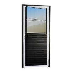 Porta de Sala Super Vidro Reflex 210cm X 86cm Brimak Abertura Esquerda