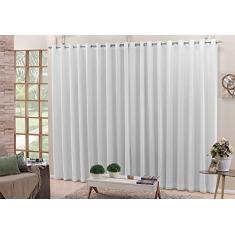 Cortina De Varão Voil Branco 3,00x2,50 Forro Blackout Tecido