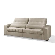 Sofá 4 Lugares Retrátil e Reclinável Ametista Veludo 252cm Redenobre