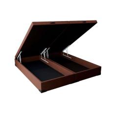 base para cama box queen martin premium com baú suede (47x158x198) marrom