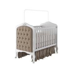 Berço Provençal Permobili Harmonia Americano e capitone MDF, Branco