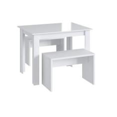 Conjunto Mesa Fixa 2 Bancos de 2 Lugares Móveis Canção - Moveis Canção