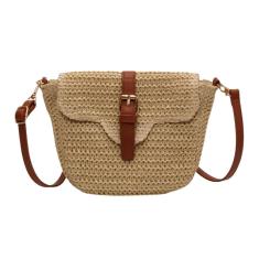 Bolsa Chic De Palha Com Alça Lateral - Bege