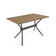 Mesa p/ Cozinha Loire Aço c/ Tampo Madeirado 136x90cm Bronze/Nogueira - Kappesberg