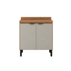 Balcão Cozinha p/ Cooktop c/ Tampo Firenze c/ 2 Portas 80cm Amendola/Nude Prime TX - Demóbile