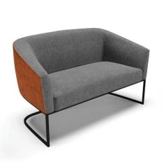 Sofá Namoradeira 2 Lug Industrial Preto Stella Noz-linho Grafite D03 -