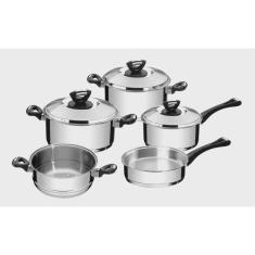 Conjunto de Panelas Aço Inox 5pc Solar Baquelite Tramontina