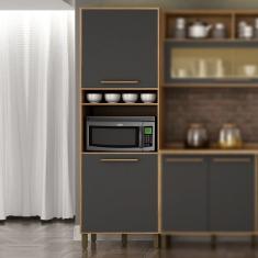 Paneleiro Com Nicho 2 Portas Salvador Cinamomo-grafite