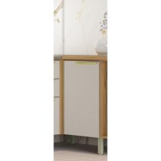 Balcão De Cozinha Canto 1 Portas Em Mdf Com Tampo New Porto Freijó/off White