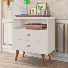 Mesa de Cabeceira 2 Gavetas 1 Nicho Status J&A Móveis