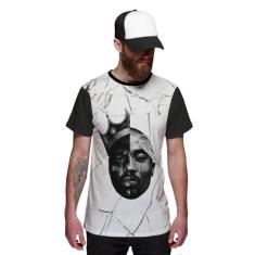 Camiseta 2pac Shakur Tupac Swag Branca Thug Life - Di Nuevo, Preto, XX