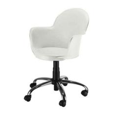 Cadeira Giratória Base Cromada Polipropileno Moon Branco