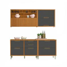 Cozinha Modulada 4 Peças Ripado Nesher Imperatriz Mdf