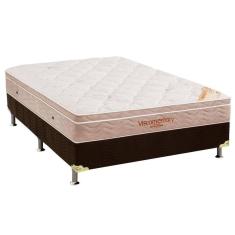 Cama Box Casal: Colchão Espuma Ortobom Viscomemory + Base CRC Suede Brown(138x188)