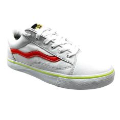 Tênis Mad Rats Casual PU Branco/Laranja-Unissex