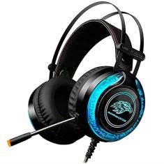 Fone de Ouvido Headset K-MEX AR-S9300 Preto com Microfone LED